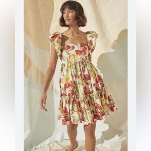 Ivory Fruit Print Lexa Mini Dress